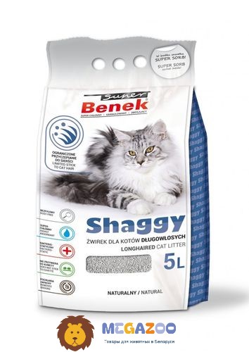 Бентонитовый Наполнитель для длинношерстных кошек Super Benek Shaggy