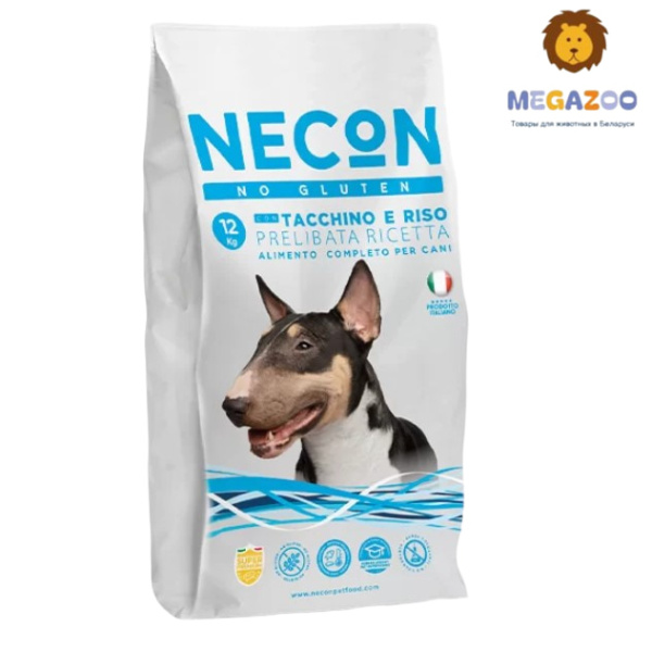 Сухой рацион для собак Necon Prelibata Adult (индейка, рис) 