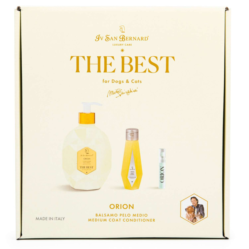ISB The Best line Набор Orion кондиционер для средней шерсти 500 мл, шампунь 120 мл + парфюм 2 мл