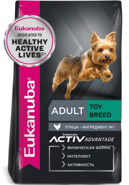 Питание для мелких собак Сухой корм для собак Eukanuba Adult Toy Breed (птица)