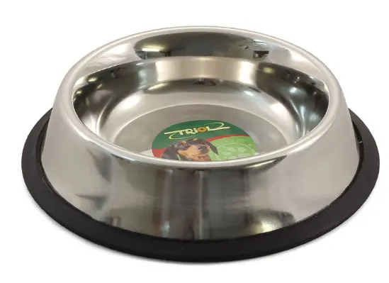 Миска металлическая на резинке TRIOL