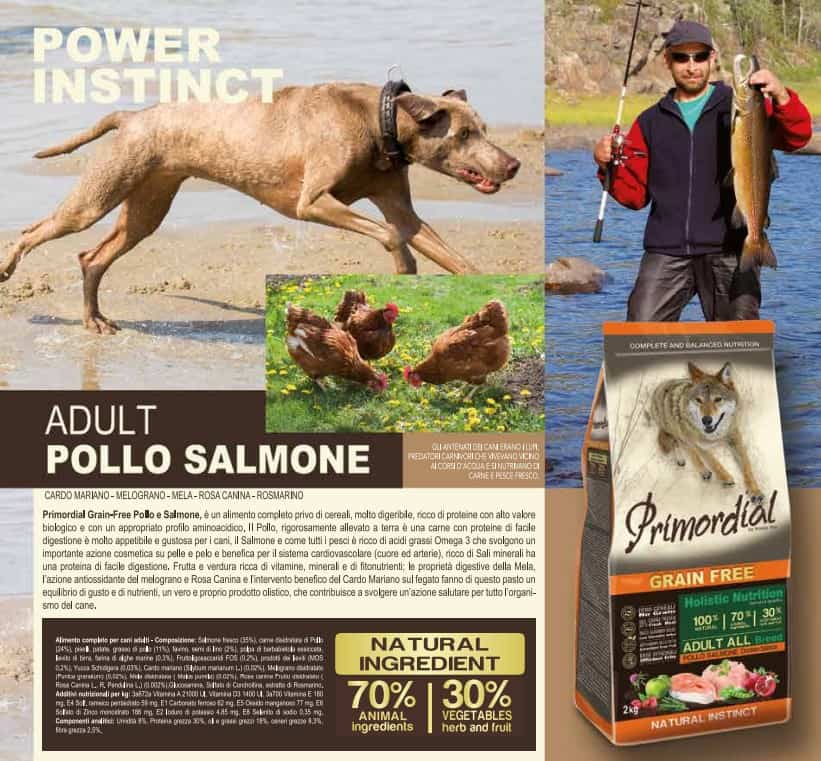 Каталог Сухой корм для собак Primordial Dog Adult (лосось, курица) для собак