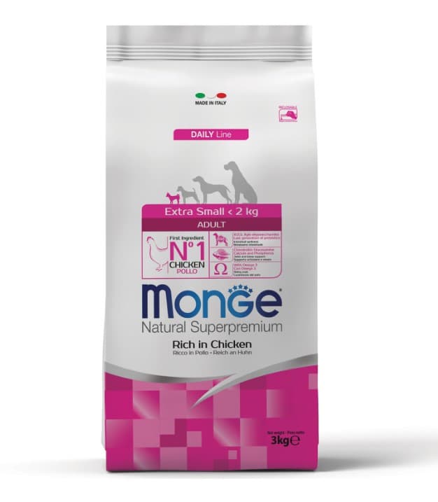 Каталог Сухой корм для собак Monge Dog Extra Small Adult (курица) для собак