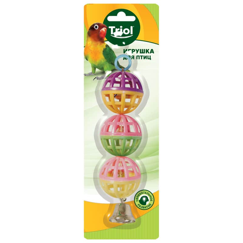 Игрушка для птиц TRIOL "Три шарика", 150/40мм (52181009)