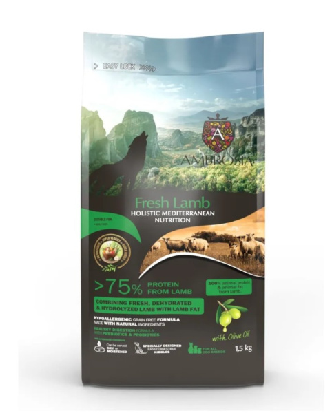 Рацион для взрослых собак AMBROSIA MEDITERRANEAN (ягненок)