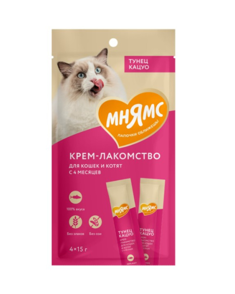 Крем-лакомство Мнямс для кошек с тунцом Кацуо