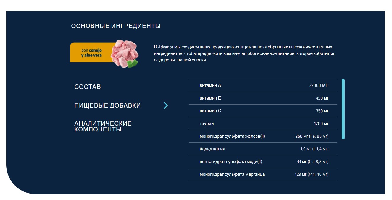 Питание диетическое для собак Сухой корм для собак Advance Veterinary Diets Atopic Rabbit & Peas