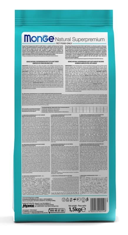 Рацион для кошек Monge Cat Monoprotein Sterilized (треска)