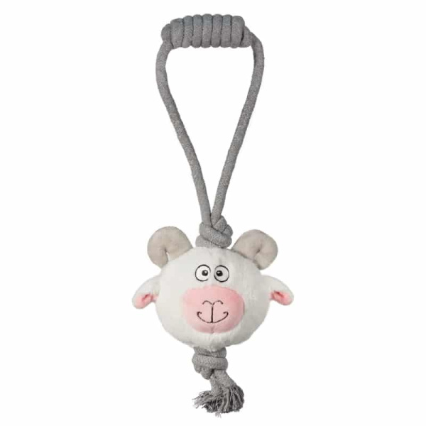 Игрушка для собак мягкая TRIOL "Барашек" с веревкой (12141133)