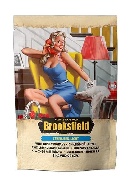 Влажный рацион для кошек Brooksfield Sterilized/Light Cat (индейка в соусе)