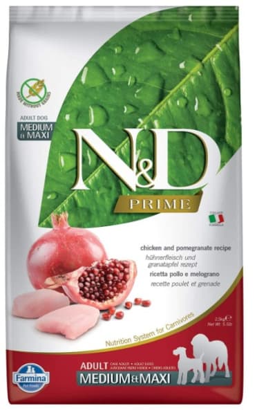 Питание для щенков Сухой корм для щенков Farmina N&D GF Prime Puppy Medium & Maxi (курица, гранат)