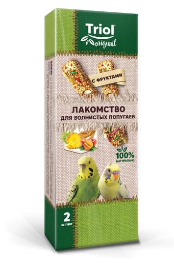 Лакомство для волнистых попугаев с фруктами Triol Original уп. 2 шт (50161014)