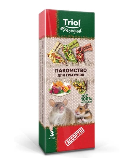 Лакомство для грызунов АССОРТИ Triol Original уп.3 шт (40161013)