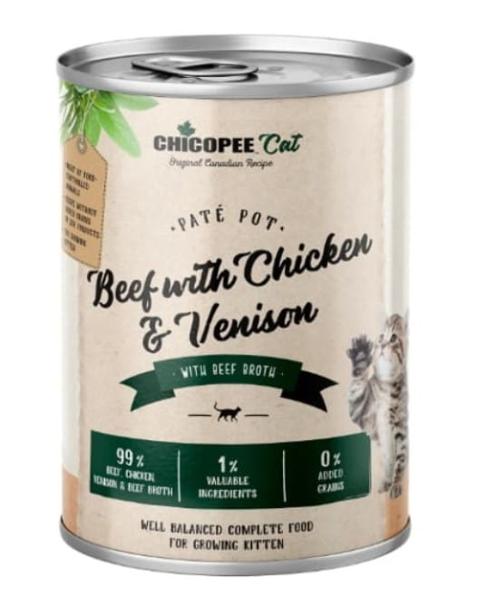 Консервы для котят Chicopee Kitten (говядина, курица, оленина)