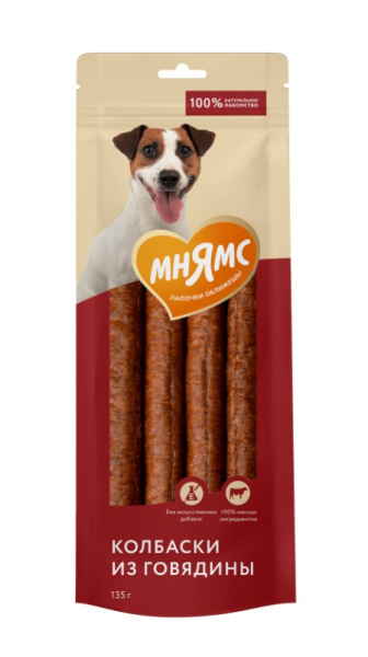 Лакомство Мнямс для собак Колбаски из говядины