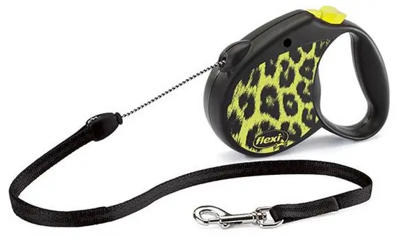 Поводок-рулетка Flexi Safari Cord желтый (трос)