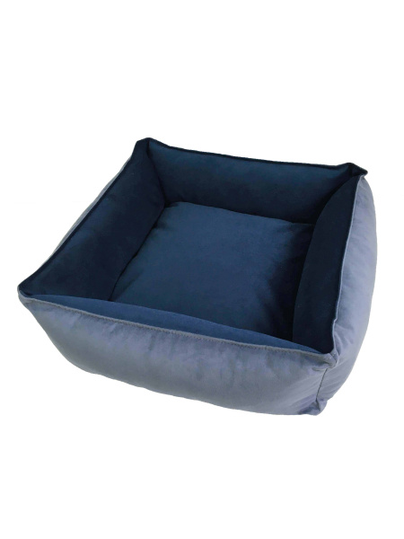 Лежанка квадратная двухцветная со съемным чехлом Тото2 (синий)