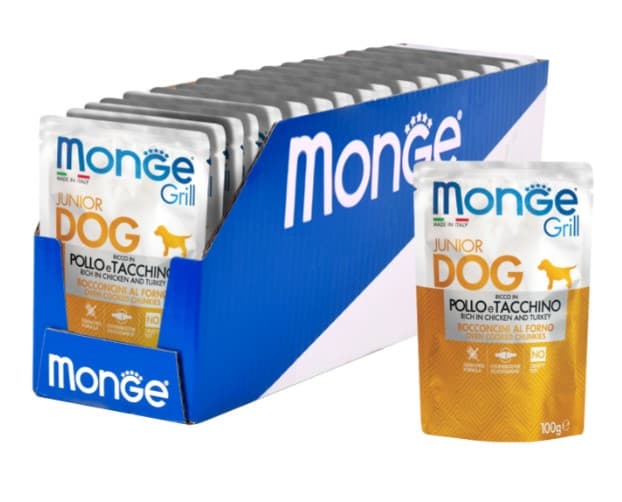 Влажный корм для щенков Monge Grill Puppy & Junior (курица, индейка)