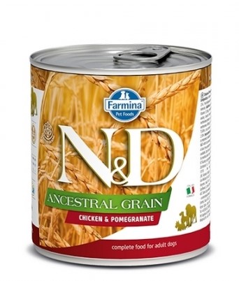 Консервированный корм для собак Консервы для собак Farmina N&D Dog Ancestral Grain Chicken & Pomegranate Mini (курица, гранат)