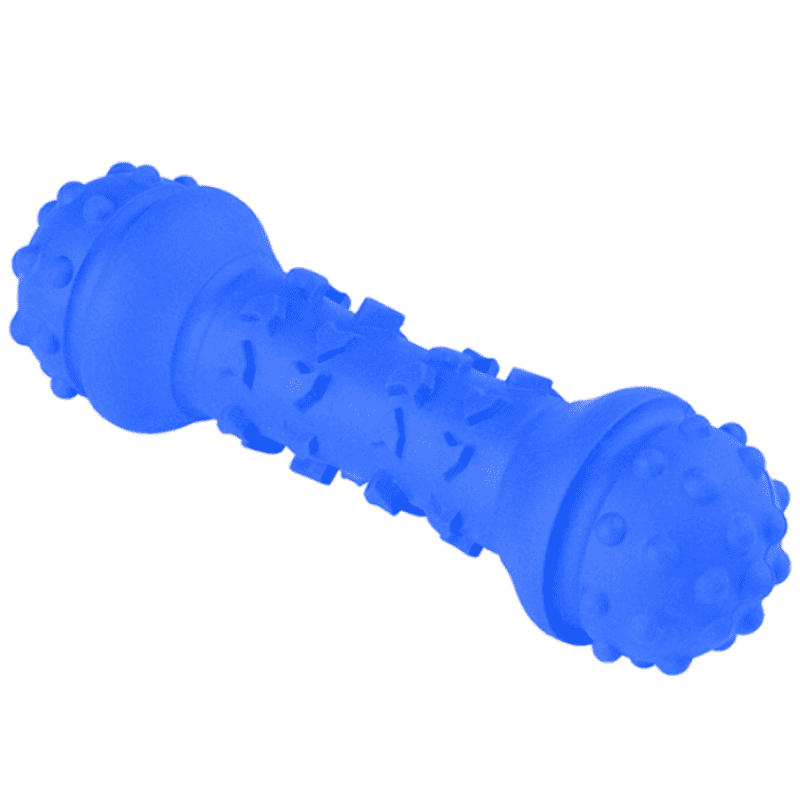 Игрушка Mr.Kranch для собак Гантель дентальная 18 см синяя с ароматом курицы