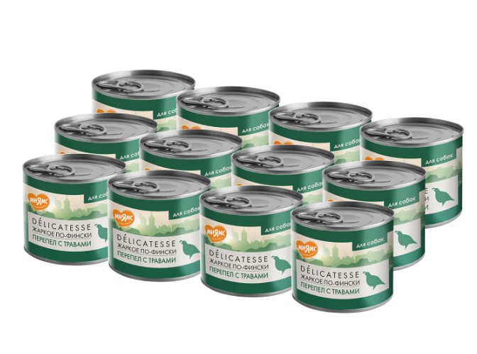 Влажный корм Мнямс Паштет из перепёлки с травами для собак всех пород "Жаркое по-фински"