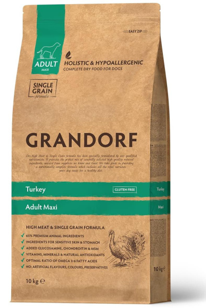 Каталог Сухой корм для собак Grandorf Adult Maxi Breeds (индейка) для собак