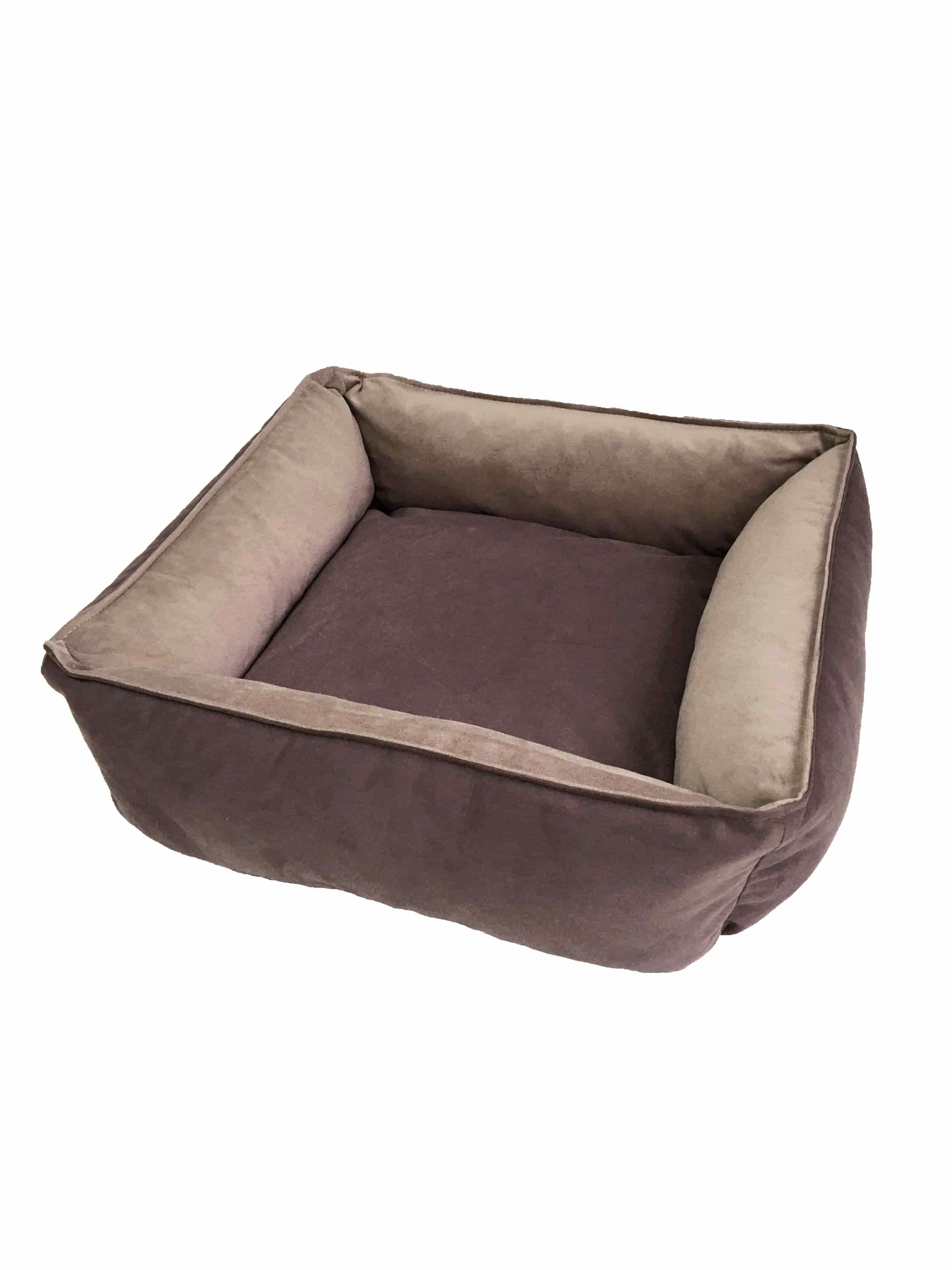 Лежанка квадратная двухцветная со съемным чехлом Тото2 (коричневый)