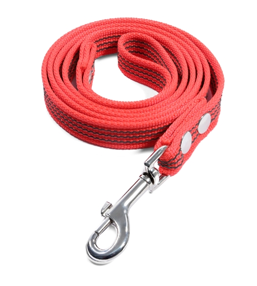 Поводок для собак из капрона с латексной нитью "Апорт" (красный)