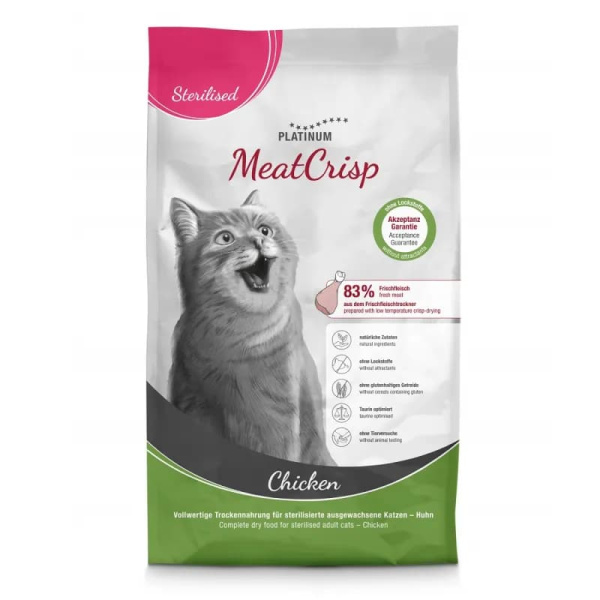 Рацион для стерилизованных кошек Platinum MeatCrisp Sterilised (курица)