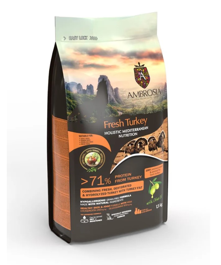Повседневный корм для собак AMBROSIA MEDITERRANEAN (индейка)