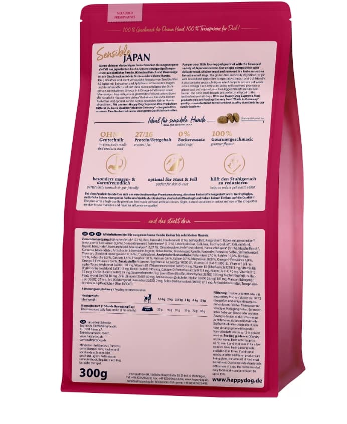 Каталог Сухой корм для собак HAPPY DOG Mini XS Sensible Japan для собак
