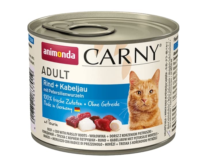 Пресервы для кошек Animonda CARNY Adult (говядина, треска, петрушка)