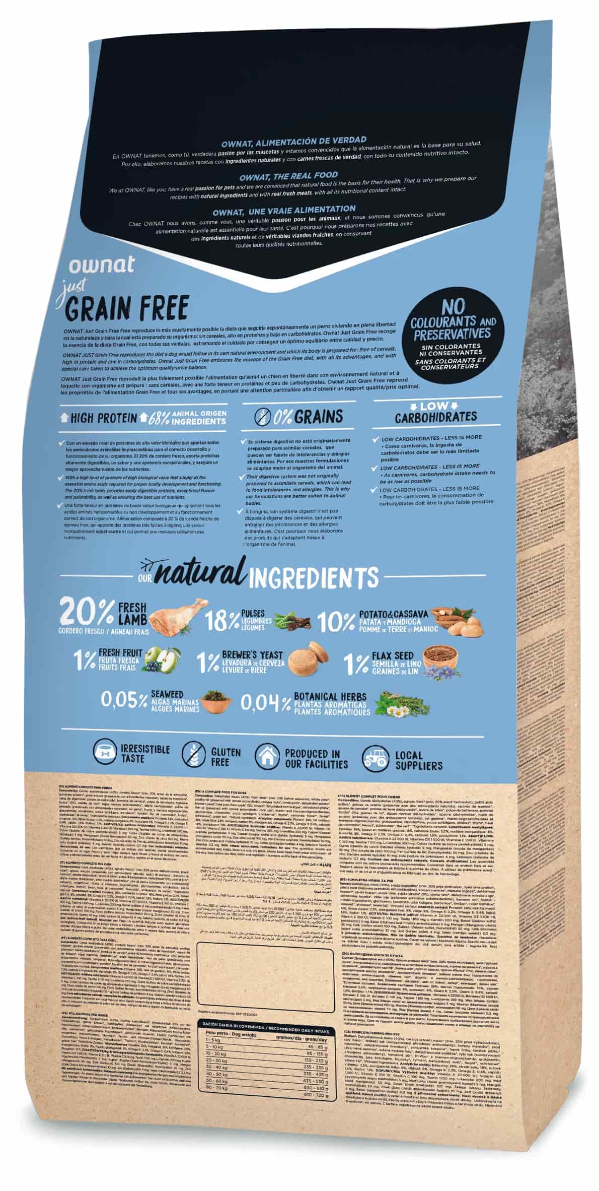 Каталог Сухой корм для собак OWNAT Just Grain Free Adult Dog Lamb (ягненок) для собак