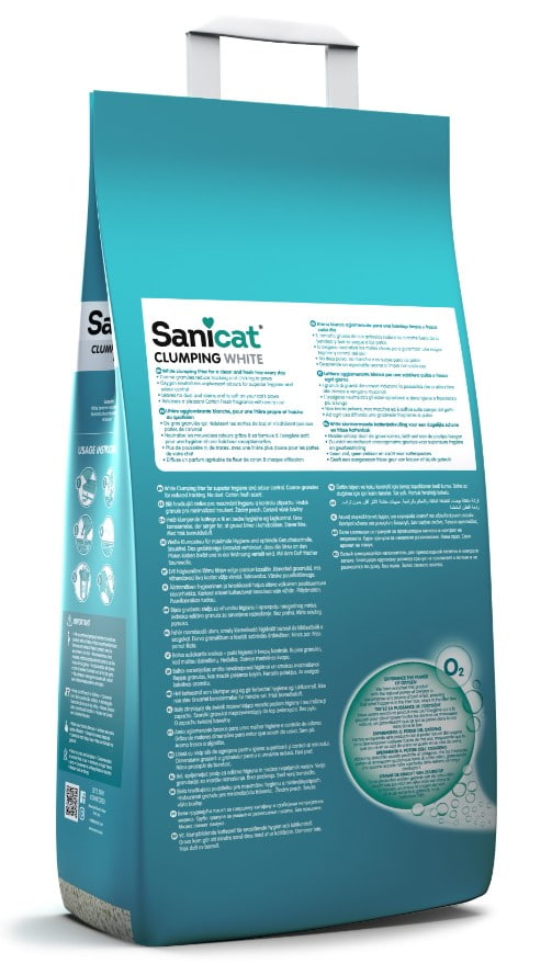 Бентонитовый наполнитель для лотка Sanicat Clumping White Cotton Fresh (аромат хлопка)