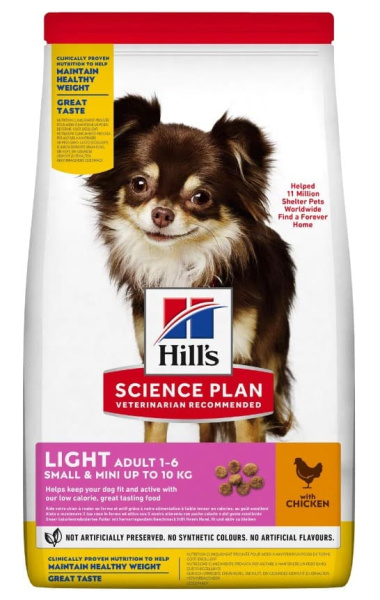 Каталог Сухой корм для собак Hill's Science Plan Light Adult Small & Mini (курица) для собак