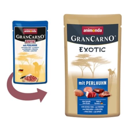 Увлажненный корм для собак Влажный корм для собак Animonda Gran Carno Exotic (мясо цесарки) 125 гр