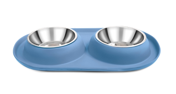 Миска металлическая двойная "Бриз"