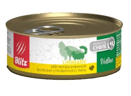 Консервы для кошек BLITZ Vetline Urinary Cat (индейка)