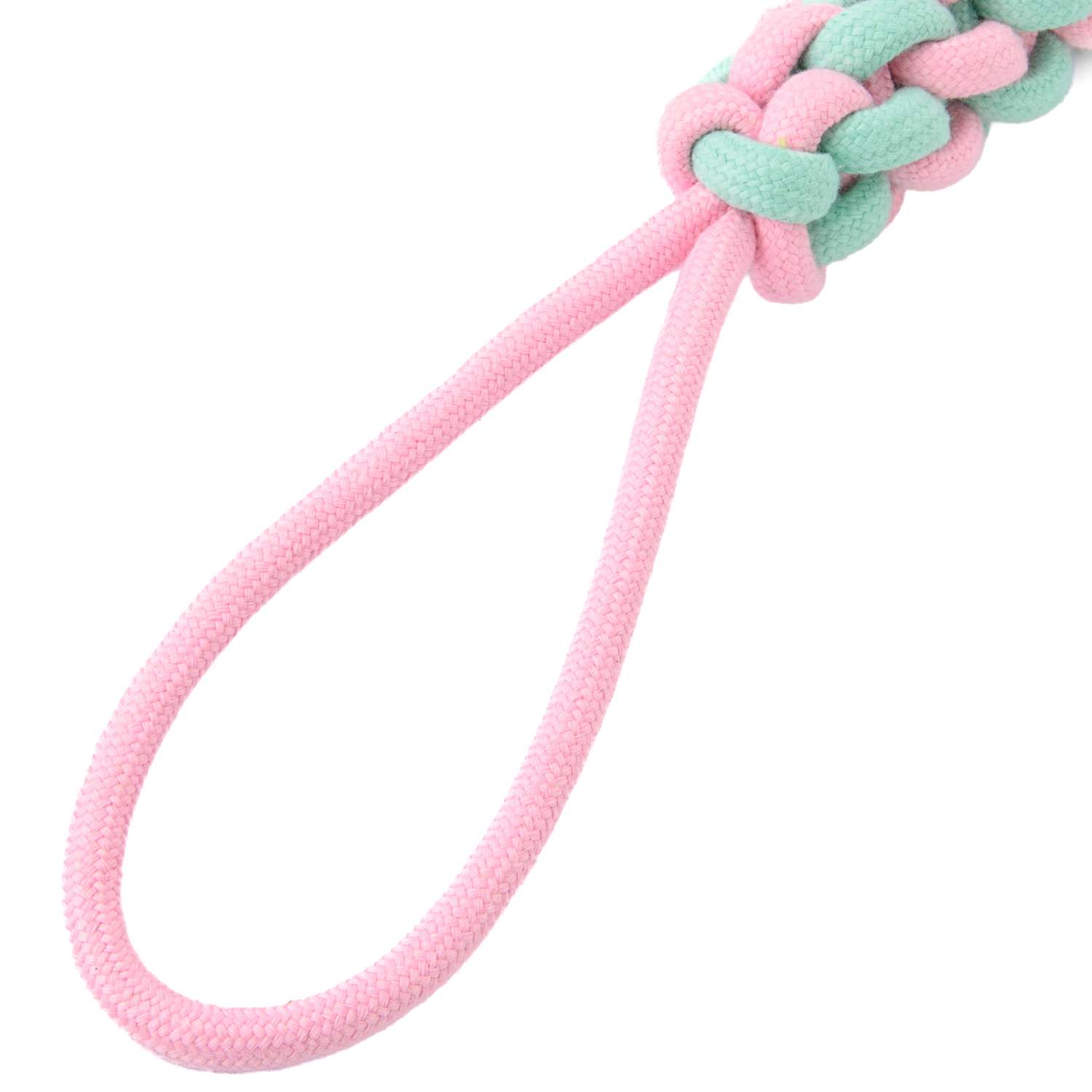 Mr.Kranch Игрушка для собак Жгут из каната 30x4 см, розовая с голубым