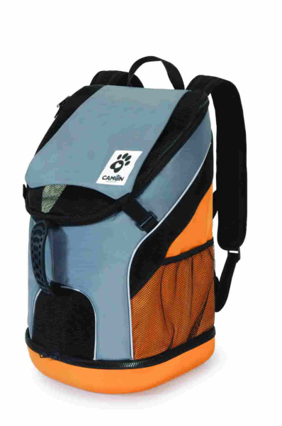 Рюкзак для переноски собак до 8 кг серый/оранжевый (CA644/B)