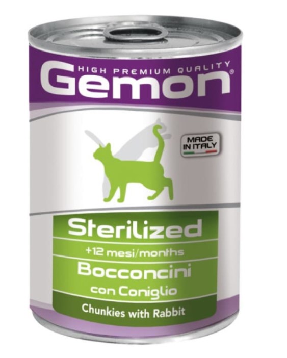 Влажный рацион для кошек Gemon Cat Sterilized (кролик)
