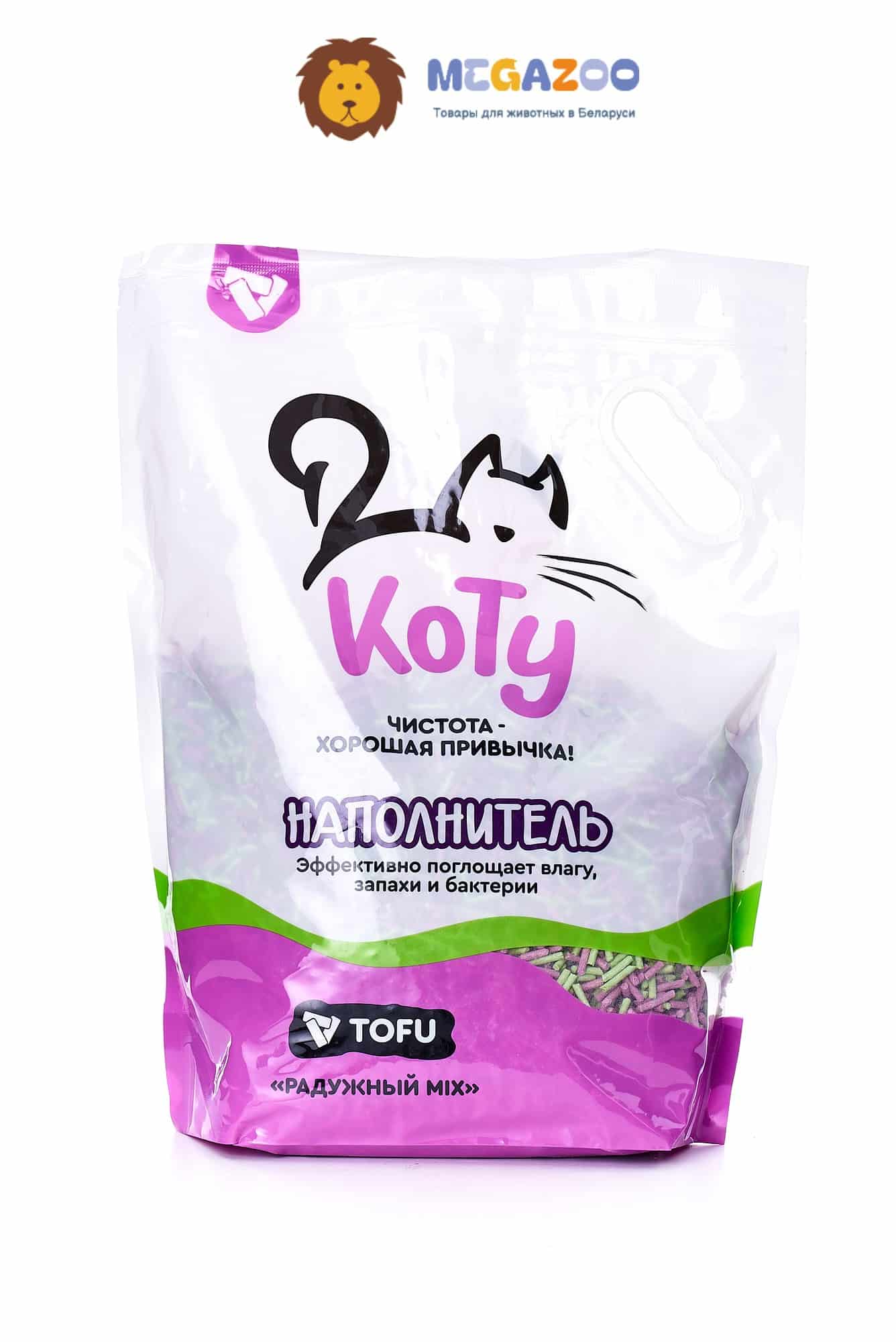 Соевый наполнитель КОТУ TOFU Радужный MIX для лотка кота