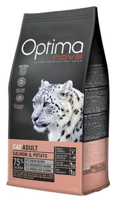 Сухой корм для кошек Optimanova Cat Adult Salmon&Potato (лосось, картофель)