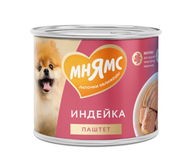 Влажный корм Мнямс Паштет из индейки для собак всех пород «КОМФОРТНОЕ ПИЩЕВАРЕНИЕ»