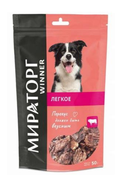 Лакомство сушеное "Winner" Лёгкое говяжье (мини) 50 г