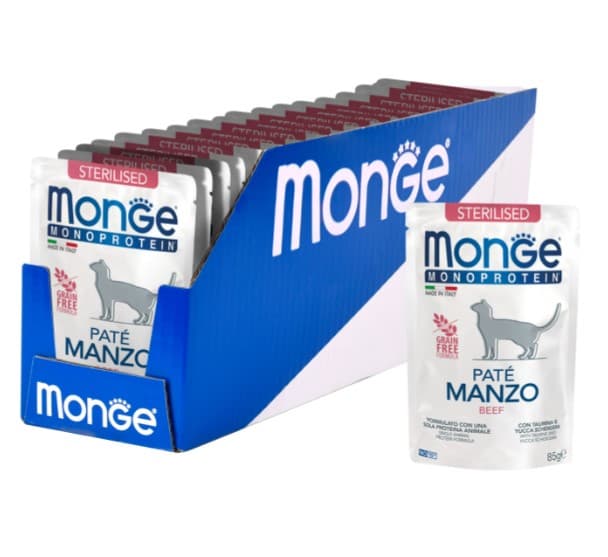 Влажная еда для кошек Monge Cat Monoprotein Sterilised (говядина)