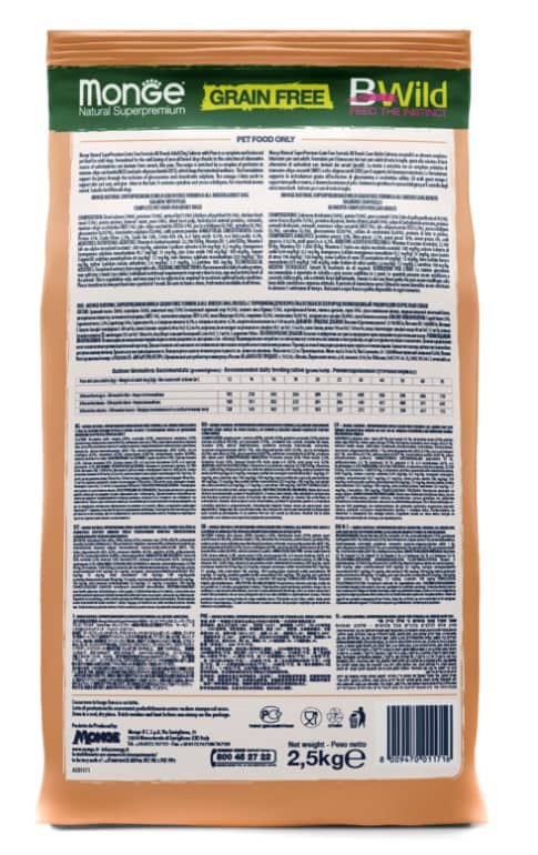 Повседневный корм для собак Monge Dog BWild GF Adult All Breeds (лосось)