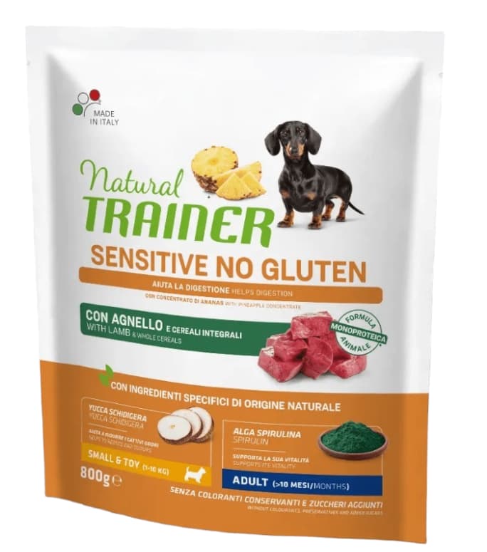 Сухой рацион для собак мелких пород с чувствительным пищеварением Trainer Natural Sensitive No Gluten Mini Adult (ягненок) 