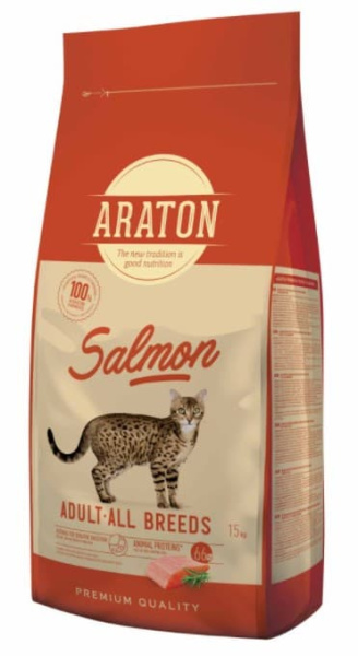 Еда для кошек Сухой корм для кошек Araton Adult Salmon (Лосось и курица) 