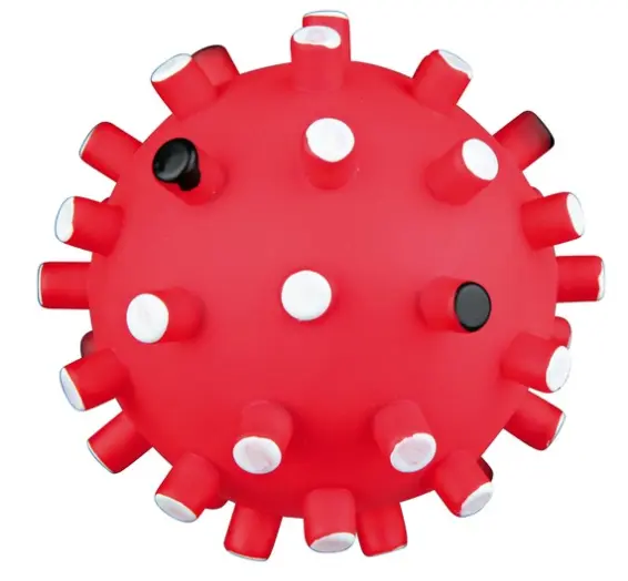 Игрушка виниловая для собак с цветными шипами со звуком TRIXIE "Шарик-ежик"